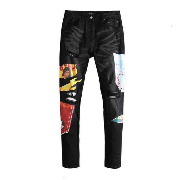 2021 hole patch new am beggar black slim fit small foot elastic jeans men, Blue
2021 hole patch new am beggar black slim fit small foot elastic jeans men, Blue