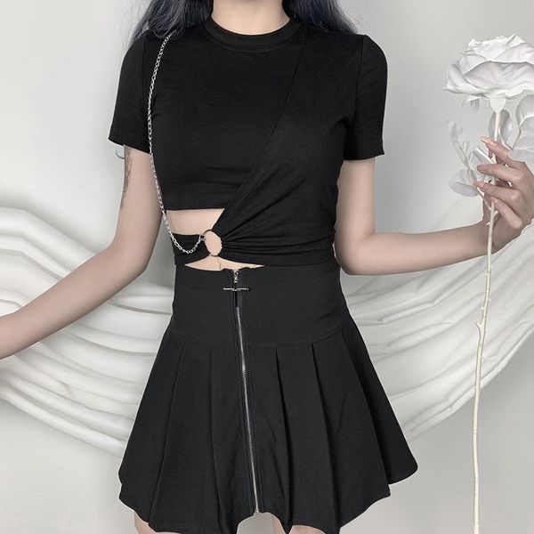 streetwear black t-shirts women harajuku punk tees gothic hollow out summer fashion, White
streetwear black t-shirts women harajuku punk tees gothic hollow out summer fashion, White