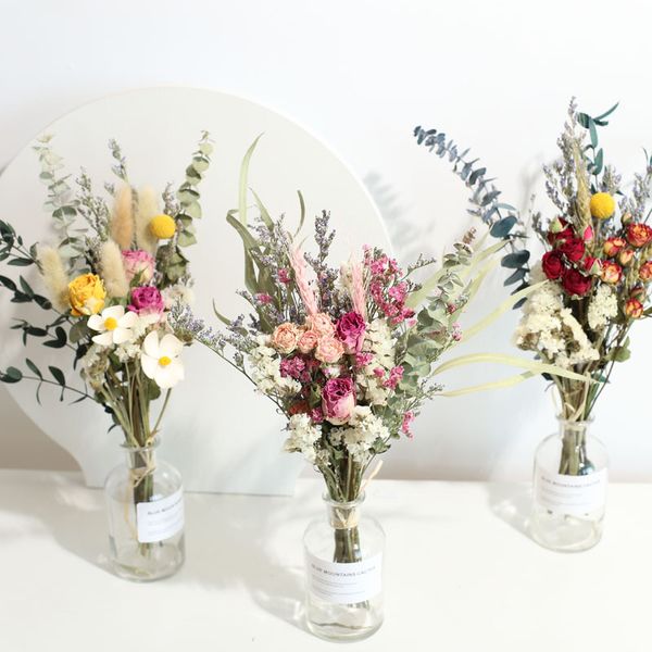 naturally dried flowers bouquet with vase forget-me-not rose daisy sunflower birthday christmas gift bag p props home decor
naturally dried flowers bouquet with vase forget-me-not rose daisy sunflower birthday christmas gift bag p props home decor