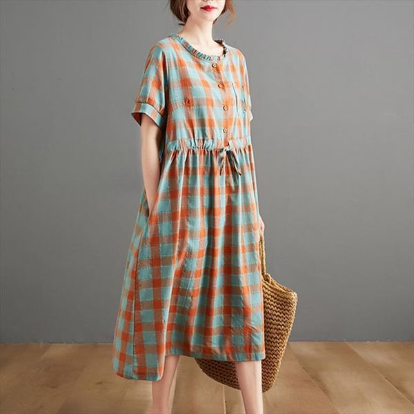 arrival japan style sweet womens dresses girls short sleeve korea design plaid summer cotton linen women casual, Black;gray
arrival japan style sweet womens dresses girls short sleeve korea design plaid summer cotton linen women casual, Black;gray