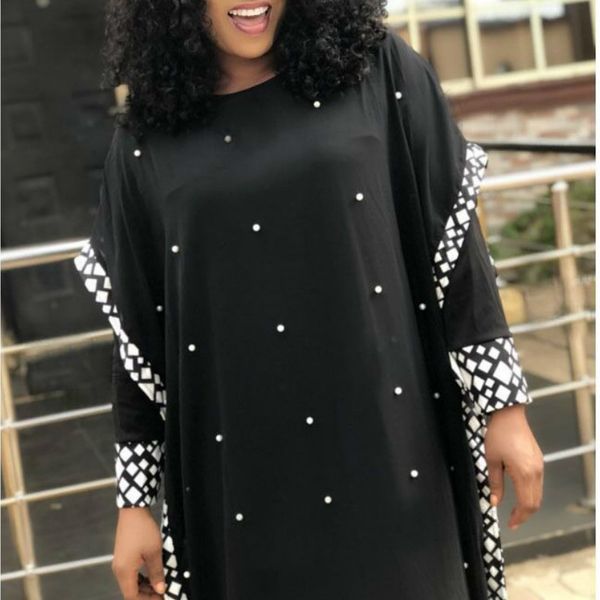 2021 new black es o neck printed with beading african women fashion sleeves patchwork female maxi long robes plus size vestidos vegn, Black;gray
2021 new black es o neck printed with beading african women fashion sleeves patchwork female maxi long robes plus size vestidos vegn, Black;gray
