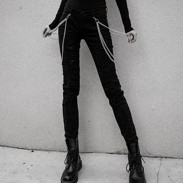 women's jeans women casual gothic chic cool punk slim denim thin plain chain zipper vintage ripped female fashion hip hop pencil pants, Blue
women's jeans women casual gothic chic cool punk slim denim thin plain chain zipper vintage ripped female fashion hip hop pencil pants, Blue