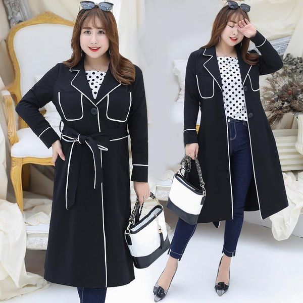 women's trench coats 2021 autumn brand clothing coat long section suit collar belt xl xl-4xl slim fat mm windbreaker a640, Tan;black
women's trench coats 2021 autumn brand clothing coat long section suit collar belt xl xl-4xl slim fat mm windbreaker a640, Tan;black