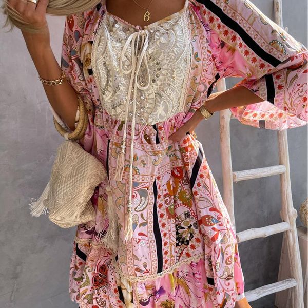 casual dresses sepduvon women summer 2021 square collar print beach dress with lace decoration three quarter sleeves sundress robe, Black;gray
casual dresses sepduvon women summer 2021 square collar print beach dress with lace decoration three quarter sleeves sundress robe, Black;gray
