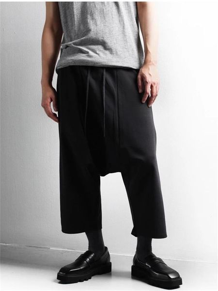 men's pants fashion trend loose wide leg casual low crotch personality large size nine minutes, Black
men's pants fashion trend loose wide leg casual low crotch personality large size nine minutes, Black