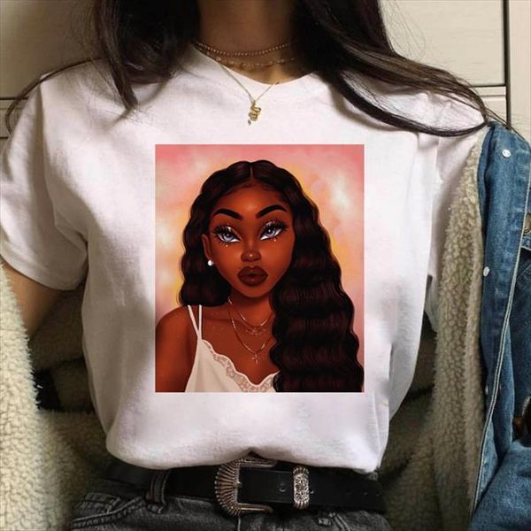 melanin black african curly hair women t shirts girl printed femme harajuku clothes female, White
melanin black african curly hair women t shirts girl printed femme harajuku clothes female, White