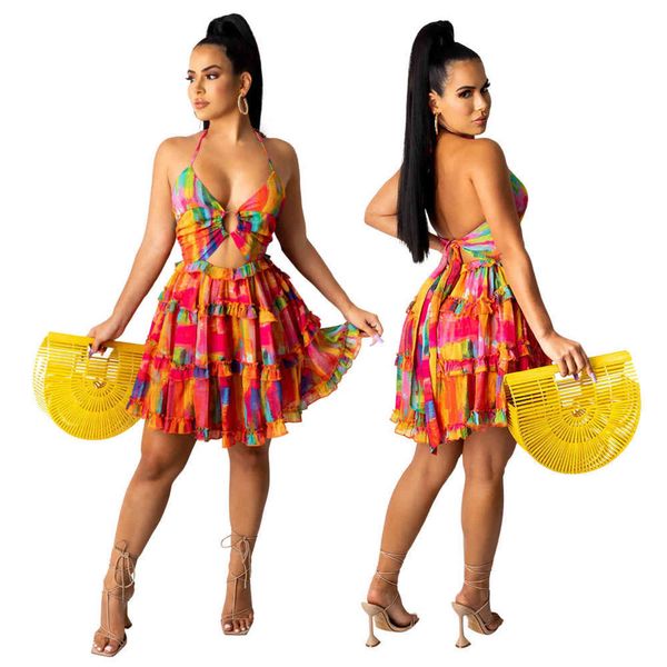 summer women bohemian dress tie-dye printing lady's halter backless sleeveless lace-up cascading ruffles dresses 211116, Black;gray
summer women bohemian dress tie-dye printing lady's halter backless sleeveless lace-up cascading ruffles dresses 211116, Black;gray