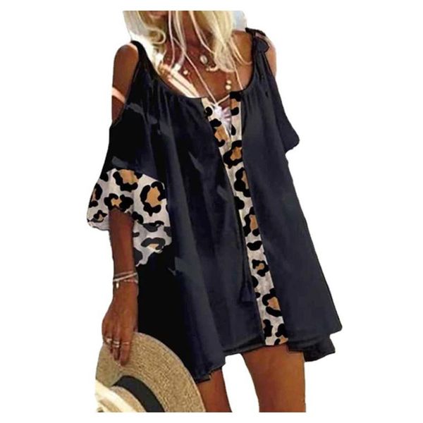 women's blouses & shirts clothing women shirt casual loose off-shoulder summer leopard print ladies, White
women's blouses & shirts clothing women shirt casual loose off-shoulder summer leopard print ladies, White