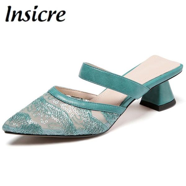 sandals insicre green mesh high heels sandal slippers women glitter embroidery mules shallow pointed toe fashion loafers dress shoes, Black
sandals insicre green mesh high heels sandal slippers women glitter embroidery mules shallow pointed toe fashion loafers dress shoes, Black