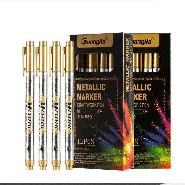 12pcs set diy metal paint marker pens sharpie gold and silver 2.0mm student supplies marker craftwork pen
12pcs set diy metal paint marker pens sharpie gold and silver 2.0mm student supplies marker craftwork pen
