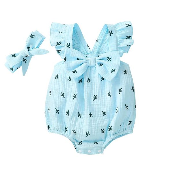 jumpsuits baby cactus print clothes set, girls sleeveless square collar jumpsuit with ruffles bow-knot headband, Blue
jumpsuits baby cactus print clothes set, girls sleeveless square collar jumpsuit with ruffles bow-knot headband, Blue