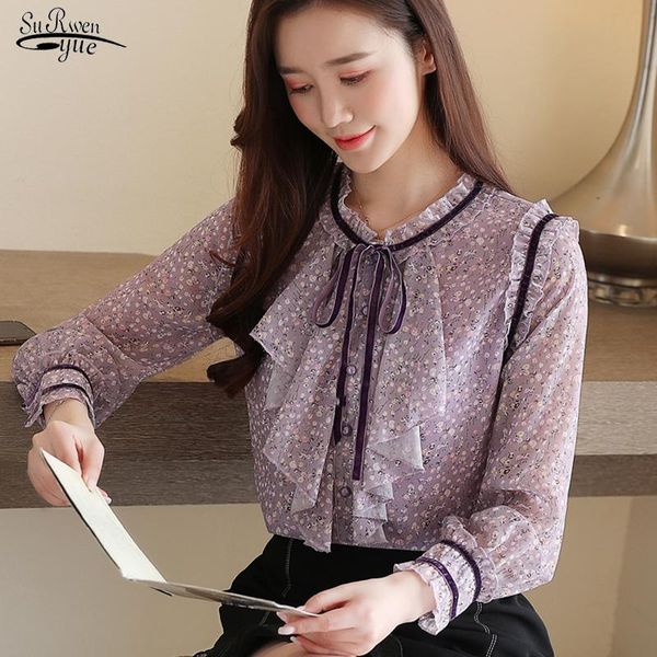 women's blouses & shirts 2021 ladies long sleeve chiffon women bow purple and flower hollow blusas mujer 8468 50, White
women's blouses & shirts 2021 ladies long sleeve chiffon women bow purple and flower hollow blusas mujer 8468 50, White