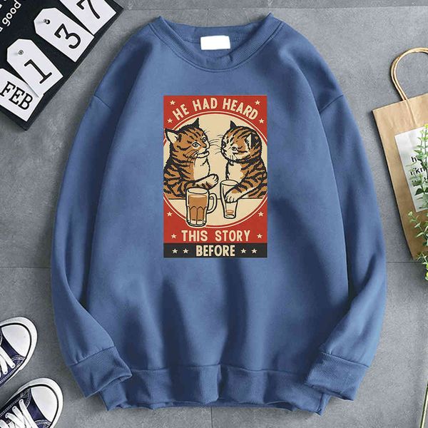 men's hoodie, cartoon animal pattern, men's coat, round neck, hip-hop style, leisure, fashion, autumn, Black