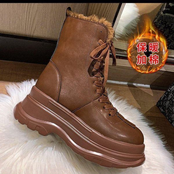 boots winter motorcycle women warm plush snow boot genuine leather rubber platform lace up punk military ladies shoe botas mujer1, Black
boots winter motorcycle women warm plush snow boot genuine leather rubber platform lace up punk military ladies shoe botas mujer1, Black
