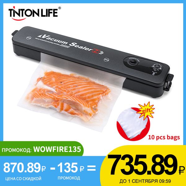 tinton life 220v/110v vacuum sealer packaging machine with 10pcs vacuum bags 17x25cm household black food vacuum sealer
tinton life 220v/110v vacuum sealer packaging machine with 10pcs vacuum bags 17x25cm household black food vacuum sealer