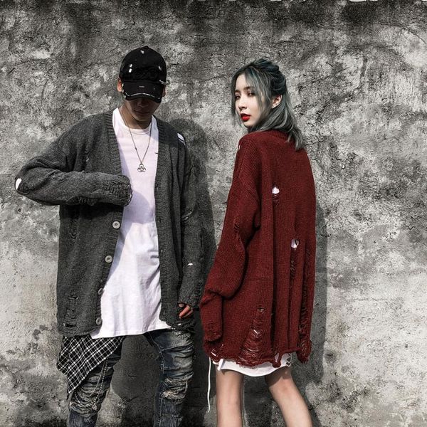 men's sweaters original high street hole sweater men cardigan loose hip hop pull homme blusa de frio masculino, White;black
men's sweaters original high street hole sweater men cardigan loose hip hop pull homme blusa de frio masculino, White;black