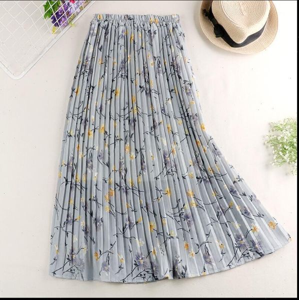 women skirts elastic high waist pleated skirt elegant flower print midi skirt faldas mujer moda 2021 summer chiffon skirts, Black
women skirts elastic high waist pleated skirt elegant flower print midi skirt faldas mujer moda 2021 summer chiffon skirts, Black