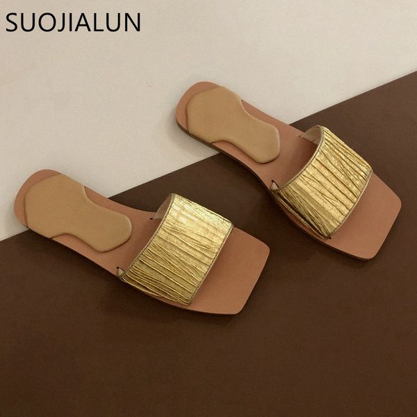 suojialun 2020 design women slipper fashion golden slides pleated outdoor beach flip flops flat casual open toe sandal j8wr#, Black
suojialun 2020 design women slipper fashion golden slides pleated outdoor beach flip flops flat casual open toe sandal j8wr#, Black
