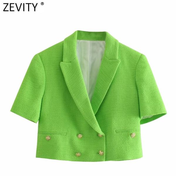 women's suits & blazers zevity women vintage double breasted notched collar green tweed short blazer coat female sleeve outerwear chic, White;black
women's suits & blazers zevity women vintage double breasted notched collar green tweed short blazer coat female sleeve outerwear chic, White;black