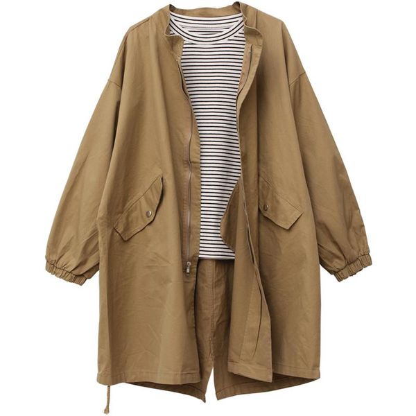 women's trench coats oversize tooling jacket female 2021 spring autumn coat korean loose mid-long windbreaker casual outerwear 419, Tan;black
women's trench coats oversize tooling jacket female 2021 spring autumn coat korean loose mid-long windbreaker casual outerwear 419, Tan;black