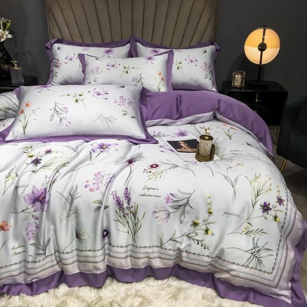bedding sets luxury purple 100s tencel silk flowers printing super soft breathable set double duvet cover bed sheet pillowcases
bedding sets luxury purple 100s tencel silk flowers printing super soft breathable set double duvet cover bed sheet pillowcases