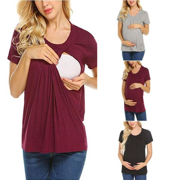 maternity & tees 2021 women's short sleeve layered nursing t-shirt for pregnancy breastfeeding, White
maternity & tees 2021 women's short sleeve layered nursing t-shirt for pregnancy breastfeeding, White