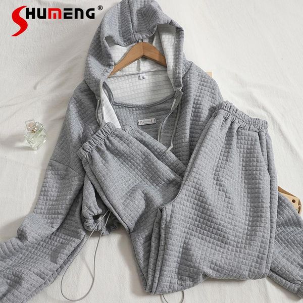 women's two piece pants 2021 autumn ladies korean hooded cardigan sweatshirt casual short camisole ankle-tied harem fashion three-piece, White
women's two piece pants 2021 autumn ladies korean hooded cardigan sweatshirt casual short camisole ankle-tied harem fashion three-piece, White