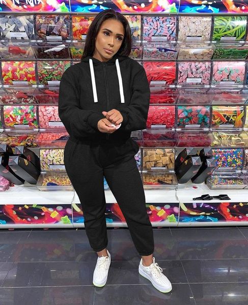 women's two piece pants fashion set female spring autumn clothes zipper full sleeve hoodies long suit solid color women tracksuit, White
women's two piece pants fashion set female spring autumn clothes zipper full sleeve hoodies long suit solid color women tracksuit, White