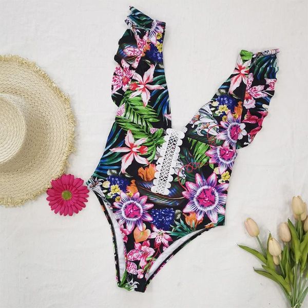 one-piece suits women bikini swimsuit ruffles plunge deep v-neck backless lace-up monokini boho tropical floral print lace
one-piece suits women bikini swimsuit ruffles plunge deep v-neck backless lace-up monokini boho tropical floral print lace