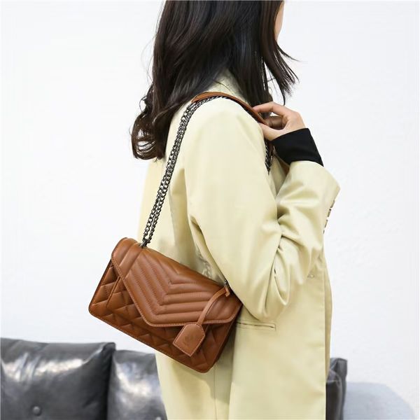 luxury designer handbags women shoulder bags genuine leather cross body bag flap purse with chain wholesale