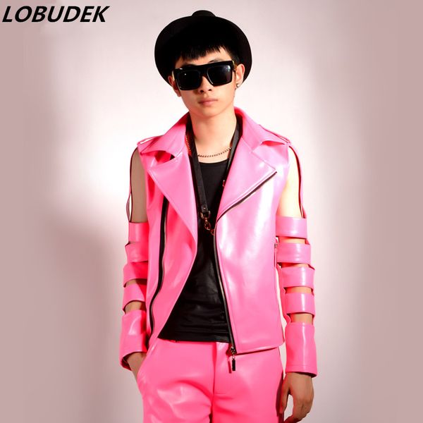 locomotive men leather vest punk style hollow sleeve tide cool waistcoat singer nightclub bar vocal concert hip hop rock costume, Black;red
locomotive men leather vest punk style hollow sleeve tide cool waistcoat singer nightclub bar vocal concert hip hop rock costume, Black;red