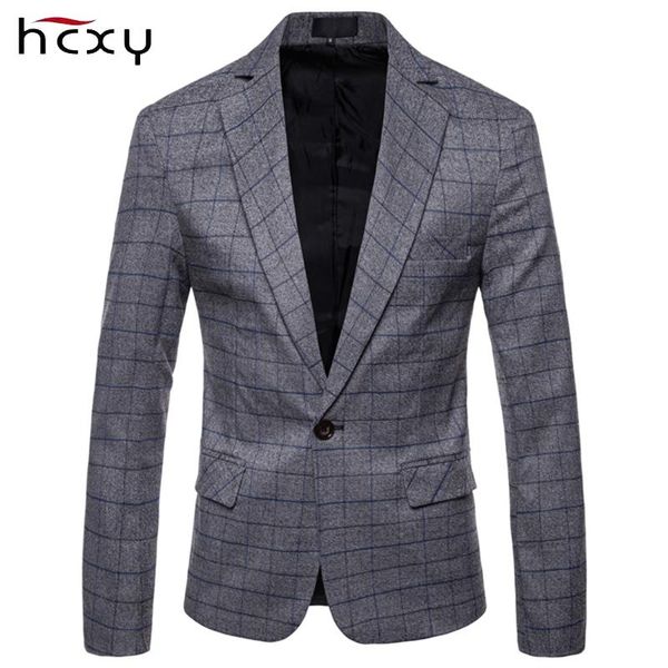 men's suits & blazers hcxy autumn mens plaid blazer business casual slim fit suit jacket male men printed coat masculino, White;black
men's suits & blazers hcxy autumn mens plaid blazer business casual slim fit suit jacket male men printed coat masculino, White;black