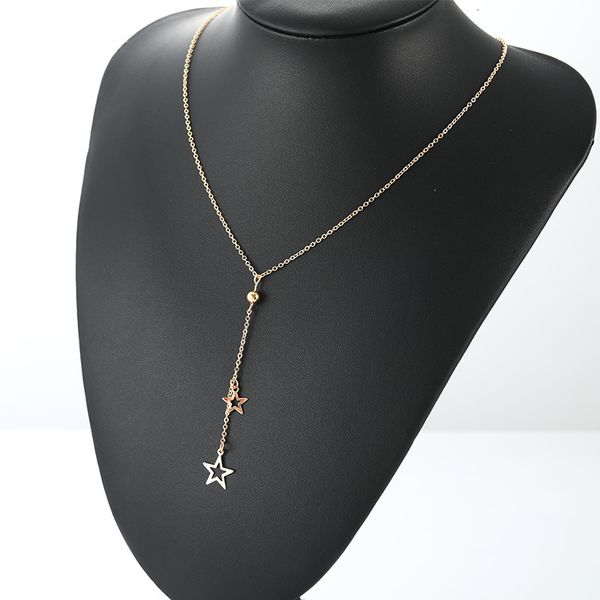 popular clavicle chain personality five pointed star pendant necklace women's new collar, Silver
popular clavicle chain personality five pointed star pendant necklace women's new collar, Silver
