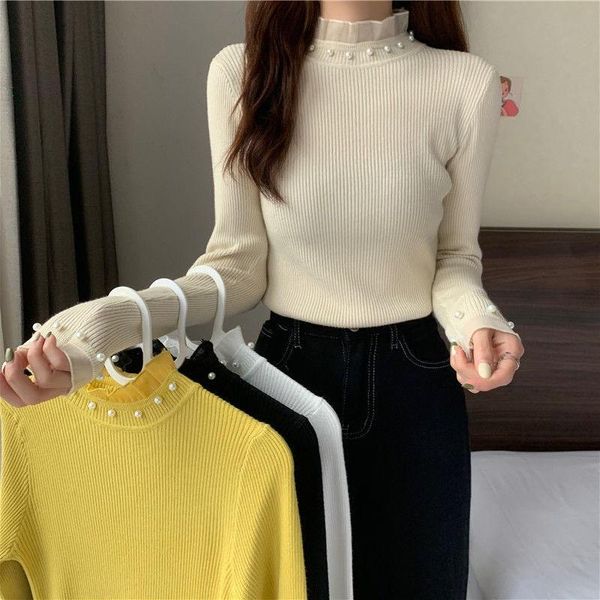 women's sweaters turtleneck long sleeve slim knitted t-shirt fashion casual bottoming outer wear tees lace pullovers black tshirts jump, White;black
women's sweaters turtleneck long sleeve slim knitted t-shirt fashion casual bottoming outer wear tees lace pullovers black tshirts jump, White;black