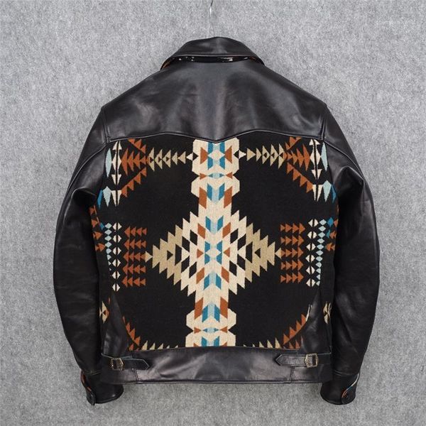 totem stitching retro men's genuine leather coat layer oil wax horsehide jacket ethnic fan motorcycle & faux, Black
totem stitching retro men's genuine leather coat layer oil wax horsehide jacket ethnic fan motorcycle & faux, Black