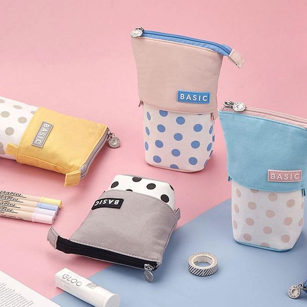 pencil bags creative retractable case simple dots printed large capacity pen office stationery storage bag
pencil bags creative retractable case simple dots printed large capacity pen office stationery storage bag
