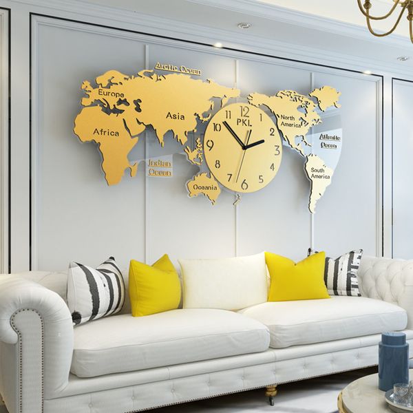 2021 new 70*34cm modern design large acrylic 3d silent metal sticker luxury glass watch hanging map of the world wall watches eti6
2021 new 70*34cm modern design large acrylic 3d silent metal sticker luxury glass watch hanging map of the world wall watches eti6