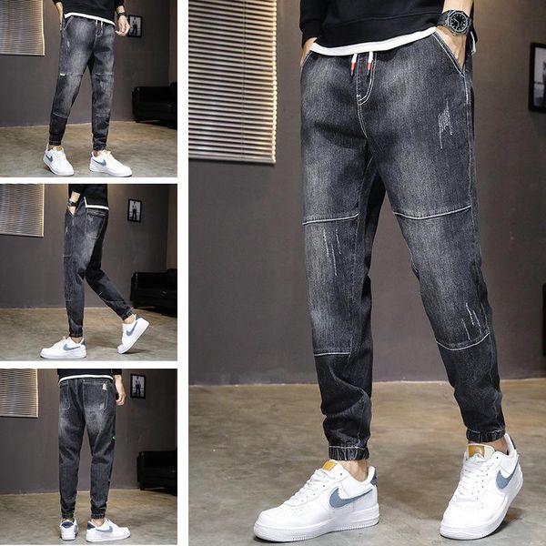 men's jeans trendy oblique pocket slim pants plus velvet stretch waist casual autumn and winter korean version, Blue
men's jeans trendy oblique pocket slim pants plus velvet stretch waist casual autumn and winter korean version, Blue