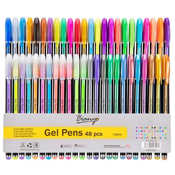 gel pens 48pcs pen set marker for kids gifts color refills metallic pastel neon glitter sketch painting drawing school stationery
gel pens 48pcs pen set marker for kids gifts color refills metallic pastel neon glitter sketch painting drawing school stationery