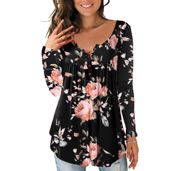 women's blouses & shirts women loose tunic shirt 2021 autumn spring long sleeve floral print o-neck and with button big size clothing, White
women's blouses & shirts women loose tunic shirt 2021 autumn spring long sleeve floral print o-neck and with button big size clothing, White