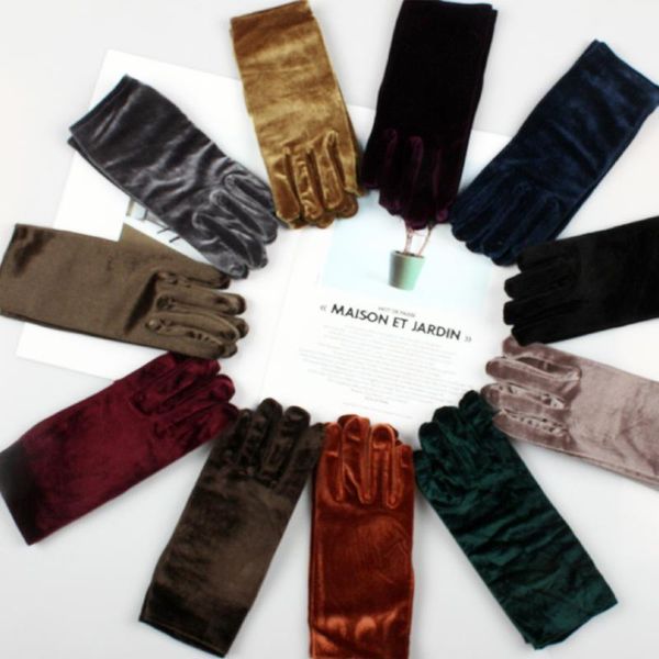 five fingers gloves gold velvet elastic full finger soft solid thermal mittens elegant women etiquette cycling hand warmer, Blue;gray
five fingers gloves gold velvet elastic full finger soft solid thermal mittens elegant women etiquette cycling hand warmer, Blue;gray