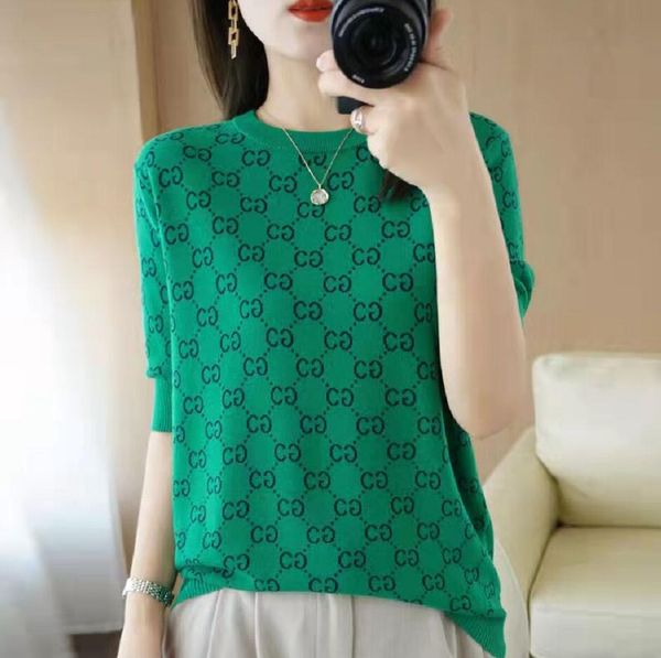 2022gg women knits short sleeve knitted women o neck thin slim tees striped sweater korean pullover clothes, White
2022gg women knits short sleeve knitted women o neck thin slim tees striped sweater korean pullover clothes, White