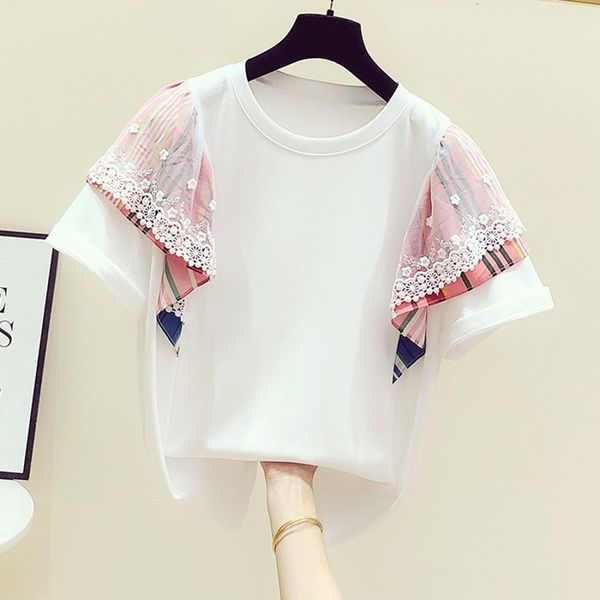 2021 summer new korea mosaic rents stripes counterfeit crew neck sleeves short t-shirt shirt women's casual jacket pulling student t vb, White
2021 summer new korea mosaic rents stripes counterfeit crew neck sleeves short t-shirt shirt women's casual jacket pulling student t vb, White