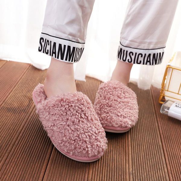 slippers lamb wool warm women anti-slip thick-soled winter shoes toe cap cotton, Black
slippers lamb wool warm women anti-slip thick-soled winter shoes toe cap cotton, Black