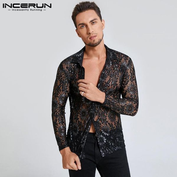 men's casual shirts men mesh shirt lapel long sleeve 2021 transparent button party nightclub camisa masculina streetwear incerun, White;black
men's casual shirts men mesh shirt lapel long sleeve 2021 transparent button party nightclub camisa masculina streetwear incerun, White;black