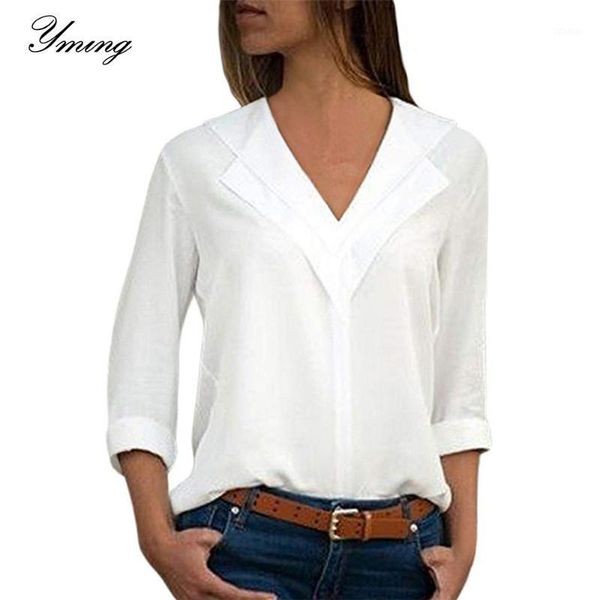 women's blouses & shirts yming autumn solid color v-neck long-sleeved shirt ladies slim chiffon simple and comfortable daily commute, White
women's blouses & shirts yming autumn solid color v-neck long-sleeved shirt ladies slim chiffon simple and comfortable daily commute, White