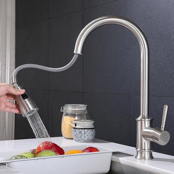 silver kitchen faucet pull-out sink faucet and cold household telescopic splash-proof faucet
silver kitchen faucet pull-out sink faucet and cold household telescopic splash-proof faucet