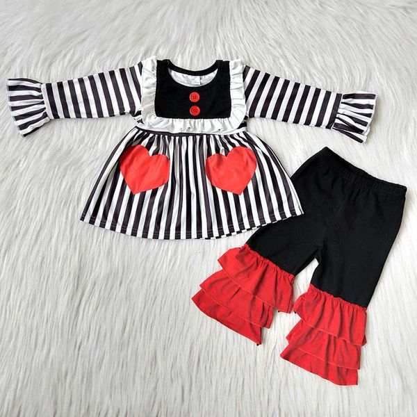 clothing sets wholesale fashionable baby girls valentine's day love heart clothes striped shirt ruffle pants boutique kids outfit child, White
clothing sets wholesale fashionable baby girls valentine's day love heart clothes striped shirt ruffle pants boutique kids outfit child, White