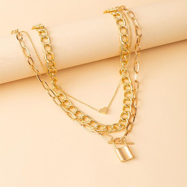 chokers necklace for women mens hip hop jewelry fashion exaggerated love lock pendant double set 2 beaded men cubana, Golden;silver
chokers necklace for women mens hip hop jewelry fashion exaggerated love lock pendant double set 2 beaded men cubana, Golden;silver