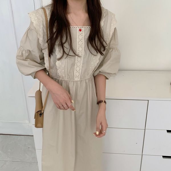 2021 vintage lace patchwork black/beige autumn square collar half sleeve high waist vestidos female casual women es h6ag, Black;gray
2021 vintage lace patchwork black/beige autumn square collar half sleeve high waist vestidos female casual women es h6ag, Black;gray